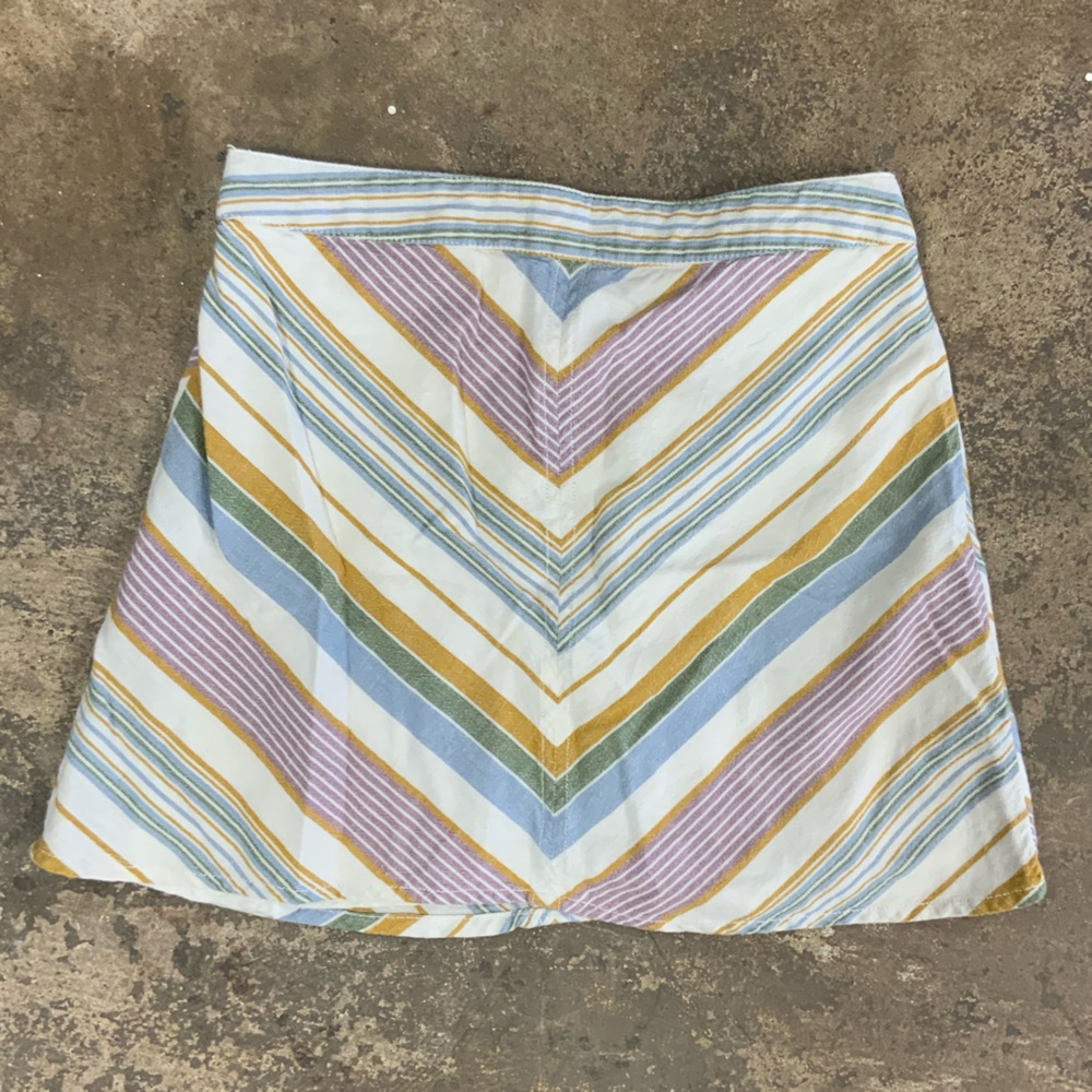 Free People Yours Truly Chevron Mini Pastel Skirt Size 6 - OBO